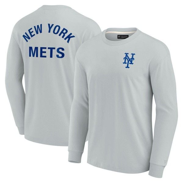 ファナティクス シグネチャー レディース トップス シャツ Unisex Fanaticsignature Gray New York Mets Elementsuper Soft Long Slee