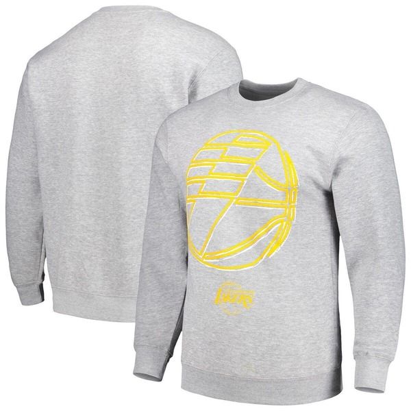 スタジアムエッセンシャルズ レディース アウター パーカー・スウェット シャツ ロゴ Unisex Stadium Essentials Heather Gray Los Angeles Lakers