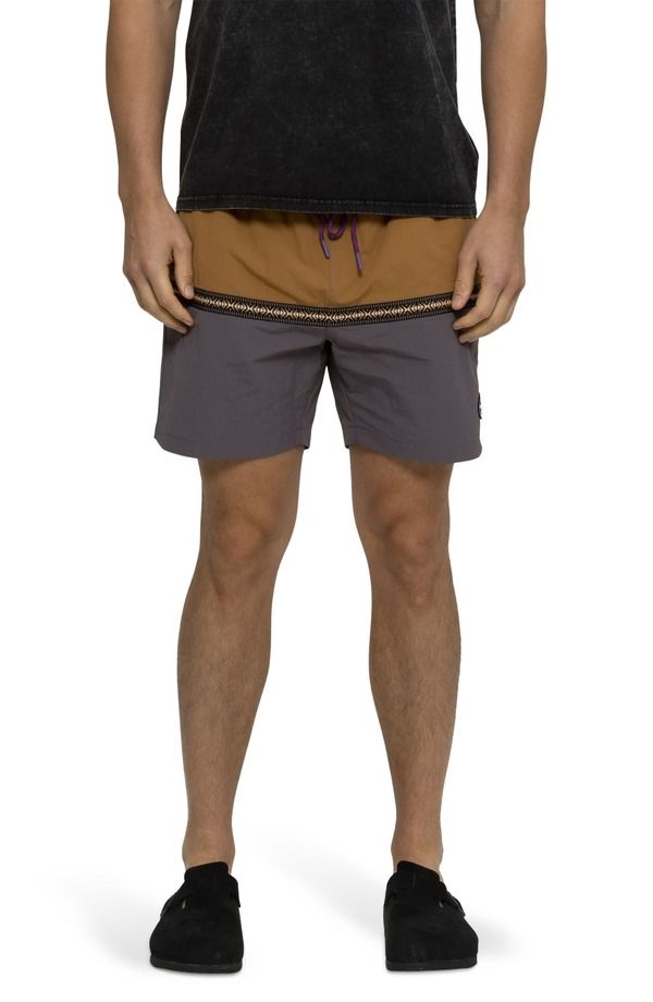 マウイアンドサン メンズ 水着 ハーフパンツ・ショーツ ナイロン カラーブロック Maui Sons Granite Colorblock Nylon Swim Trunks Iron
