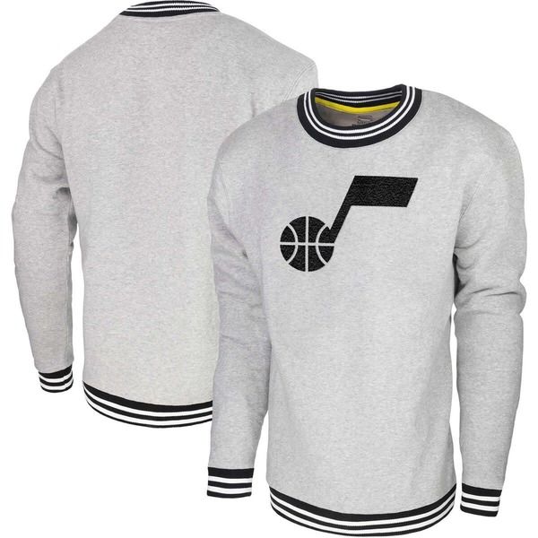 スタジアムエッセンシャルズ レディース アウター パーカー・スウェット シャツ Menstadium Essentials Heather Gray Utah Jazz Club Level Pull