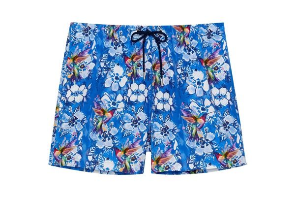 ホム メンズ 水着 ハーフパンツ・ショーツ HOM Colibris Beach Boxer Blue Print ブルー