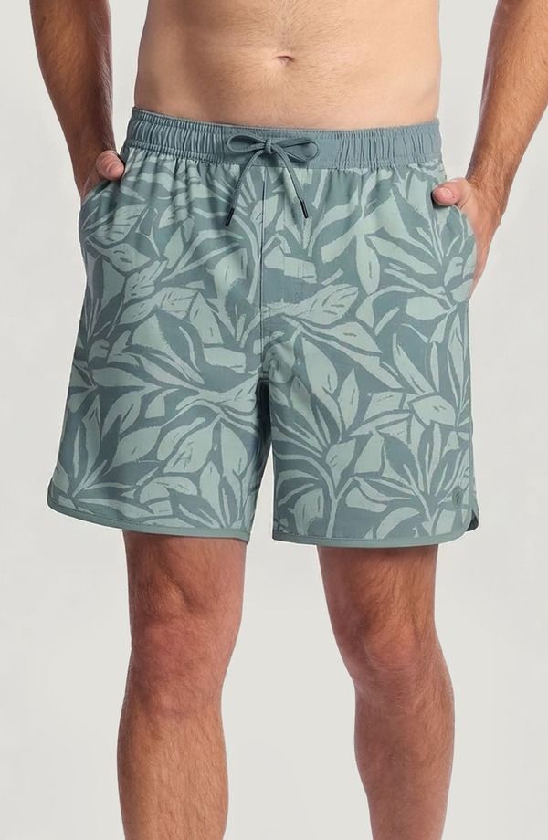 フリー フライ メンズ 水着 ハーフパンツ・ショーツ ダウン Free Fly Downshore Swim Trunks Canopy Print Stormy Sea