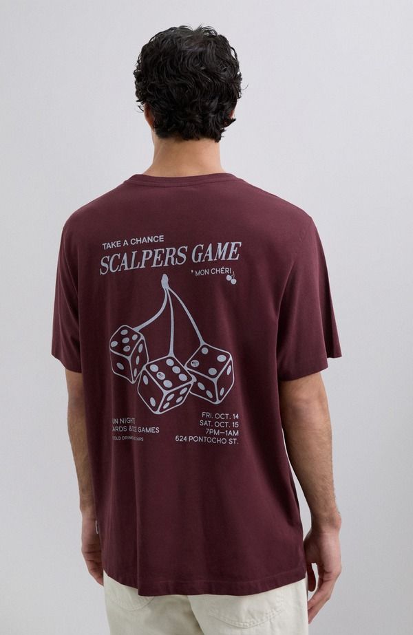 スカルパーズ メンズ トップス Tシャツ Scalpers Dice Tee Burgundy 