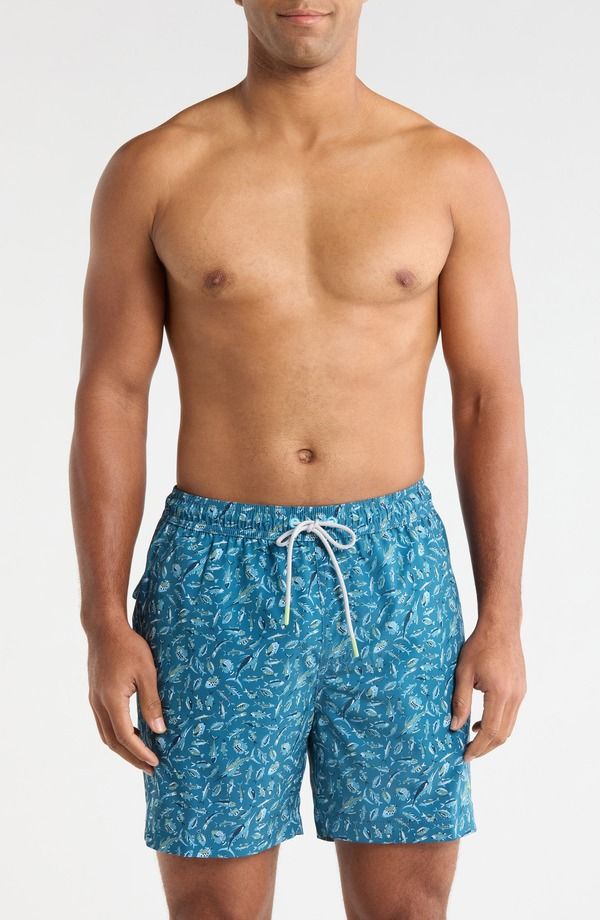 トッミーバハマ メンズ 水着 ハーフパンツ・ショーツ プリント Tommy Bahama Naples Night Schooled Fish Print Swim Trunks King Fish