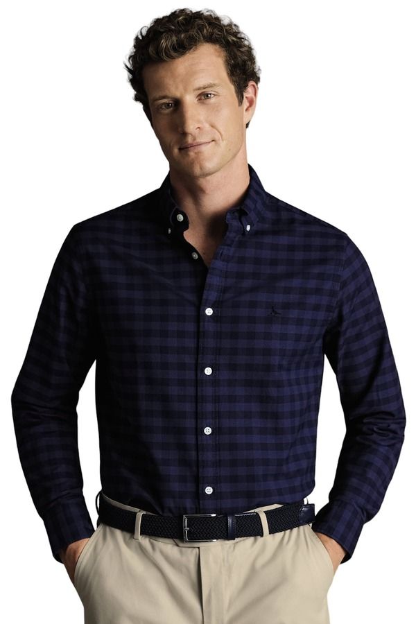 チャールズティリット メンズ トップス シャツ スリムフィット ギンガムチェック オックスフォード ダウン ギンガム Charles Tyrwhitt Slim Fit ButtonDown Coll
