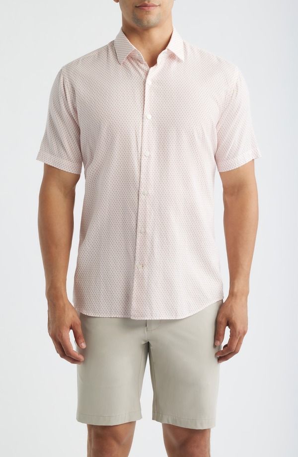 ピーター・ミラー メンズ トップス シャツ プリント コットン Peter Millar Tamarama Medallion Print Short Sleeve Cotton Lyocell Bu
