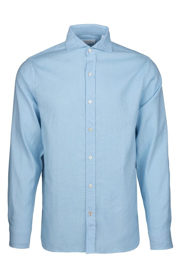 スウィムス メンズ トップス シャツ コットン リネン Swimsantorini Stretch Linen Cotton ButtonUp Shirt Spray Blue ブルー