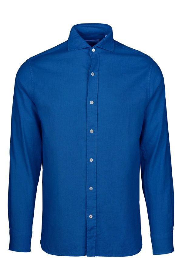 スウィムス メンズ トップス シャツ コットン リネン Swimsantorini Stretch Linen Cotton ButtonUp Shirtidal Blue ブルー