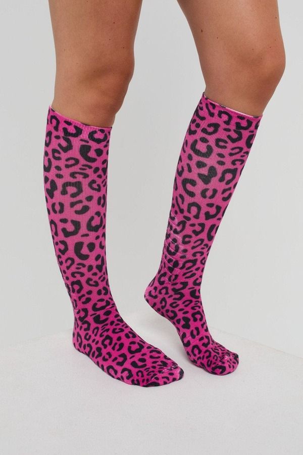 オースク レディース アンダーウェア 靴下 プリント OOSC Hotel California Pink Leopard Print Snowboard Sock Pink Leopard Prin