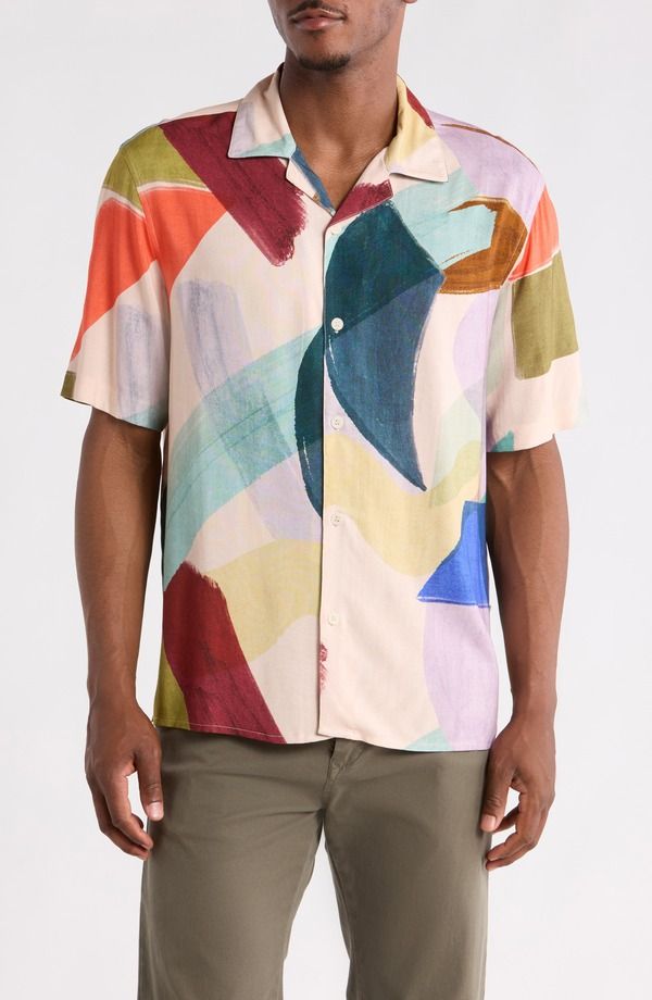 ワックスロンドン メンズ トップス シャツ Wax London Didcot Painted Shapes Camp Shirt Green Multi グリーン