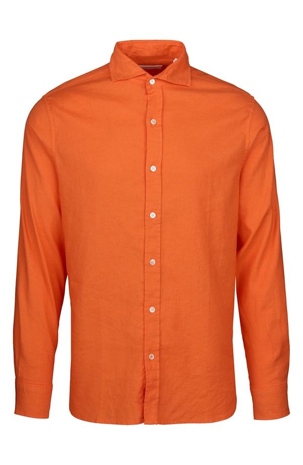 スウィムス メンズ トップス シャツ コットン リネン Swimsantorini Stretch Linen Cotton ButtonUp Shirt Swims Orange オレンジ