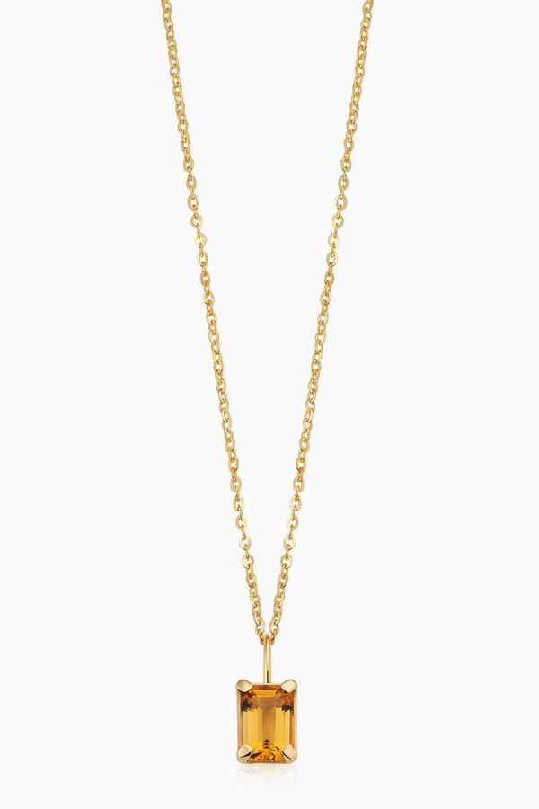 オラディナ レディース アクセサリー ネックレス・チョーカー レース Oradina 14K Goldate Me Birthstone Pendant Necklace Citrine Novemb