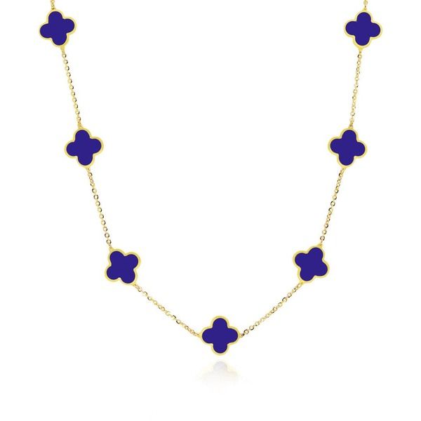 ザラブリー ファインジュエリー レディース アクセサリー ネックレス・チョーカー レース The Lovery Fine Jewelry Smallapis Clover Necklace Lapis