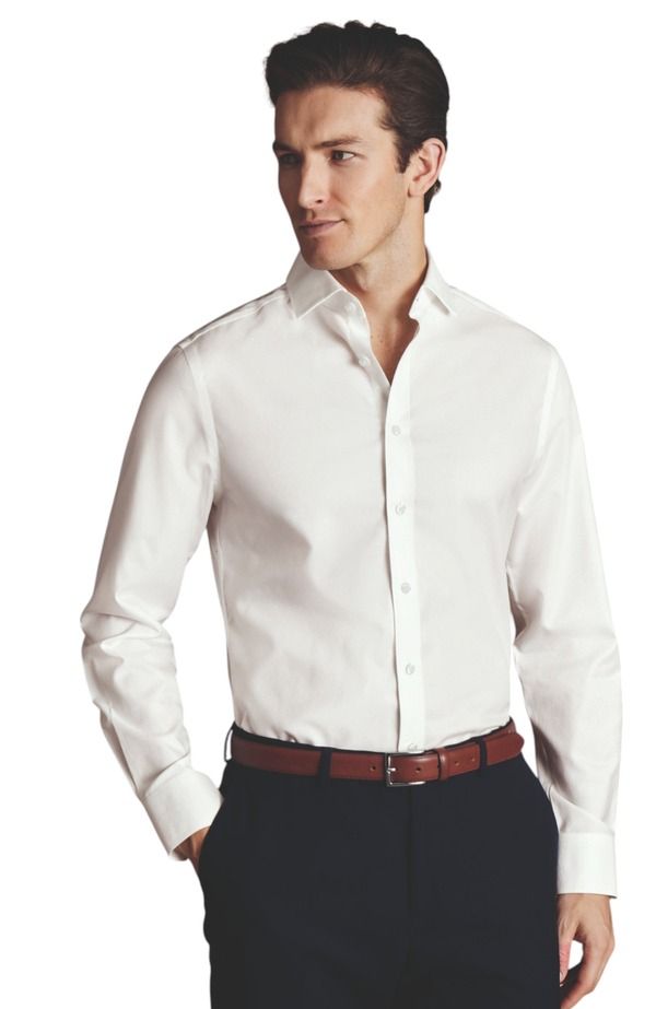 チャールズティリット メンズ トップス シャツ Charles Tyrwhitt Cutaway Collar NonIron Twill Shirt Ivory アイボリー