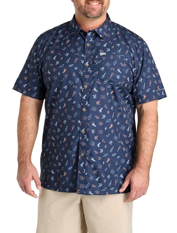 コロンビア メンズ トップス シャツ トール Columbia Big Tall PFG Super Slack Tecasport Shirt Navy ネイビー