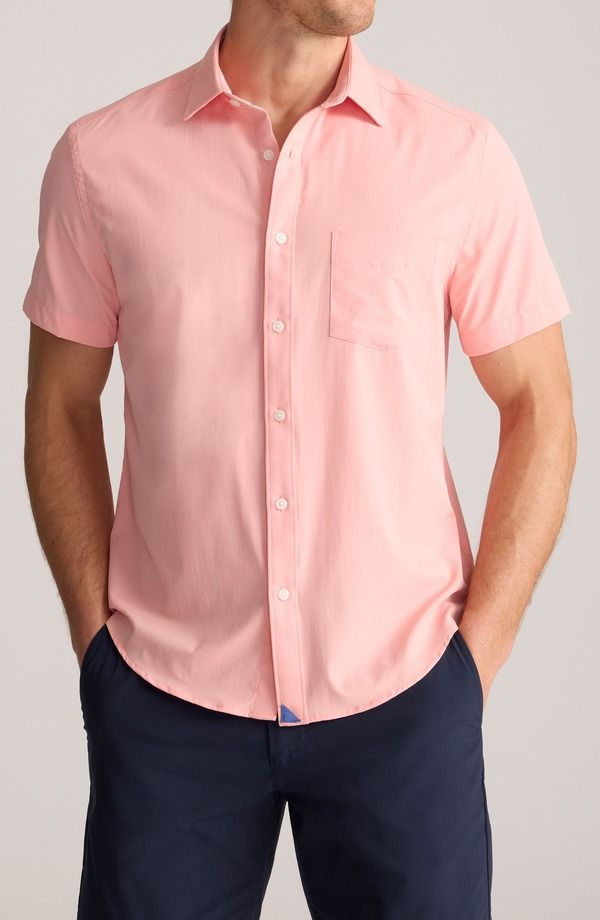 アンタックイット メンズ トップス シャツ UNTUCKit Gironde Short Sleeve Performance ButtonUp Shirt Peaches And Cream クリー
