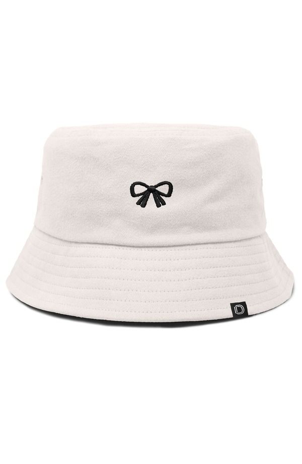 ダリックス レディース アクセサリー 帽子 Dalix Bow Bucket Hat Parchment White ホワイト