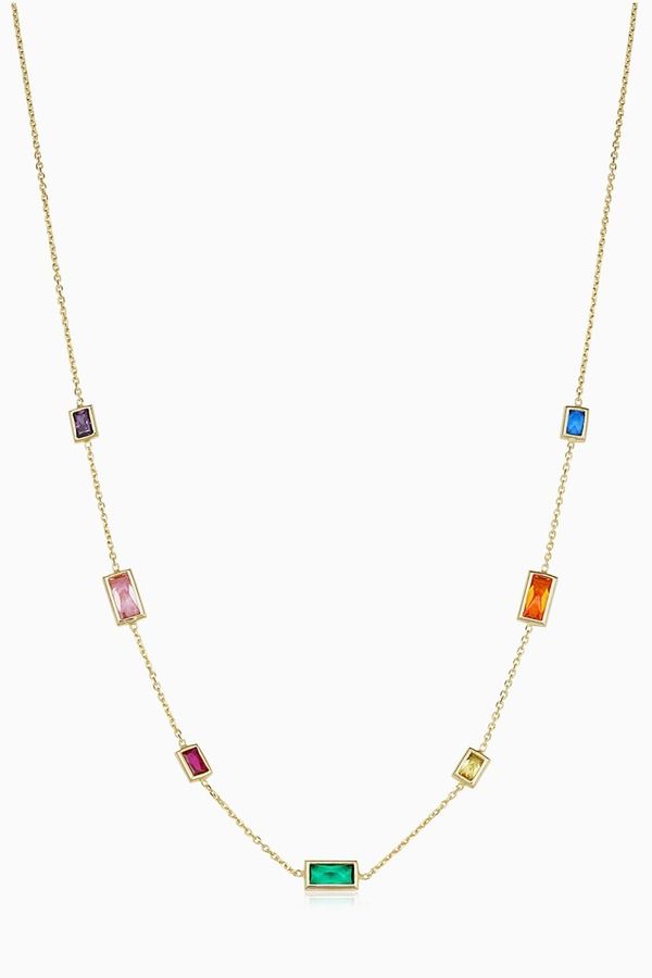 オラディナ レディース アクセサリー ネックレス・チョーカー レース Oradina 14K Gold Fresco Stationecklace Multicolor Zirconia マルチカラー