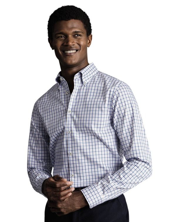 チャールズティリット メンズ トップス シャツ スリムフィット オックスフォード ダウン Charles Tyrwhitt Check NonIron ButtonDown Oxford Slim F