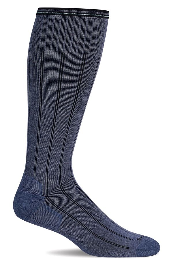 ソックウェル メンズ アンダーウェア 靴下 SOCKWELL High Rise Rib Wide Calf Compression Socks Denim デニム
