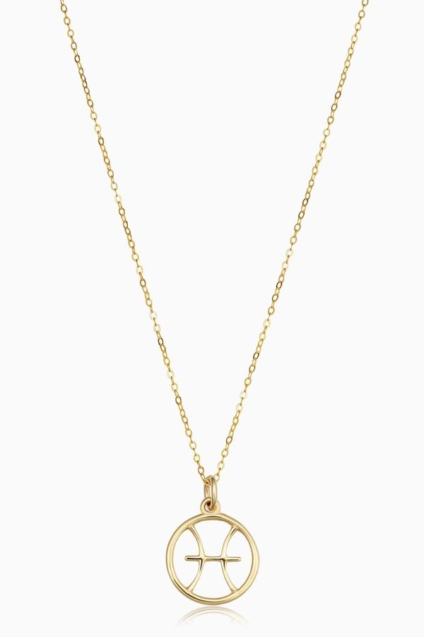 オラディナ レディース アクセサリー ネックレス・チョーカー レース Oradina 14K Gold Zodiac Pendant Necklace Pisces ゴールド