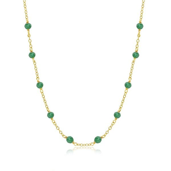 ザラブリー ファインジュエリー レディース アクセサリー ネックレス・チョーカー レース The Lovery Fine Jewelry Emerald Bead Chainecklacemerald