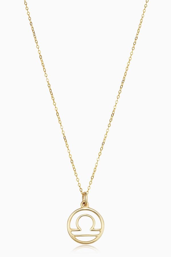 オラディナ レディース アクセサリー ネックレス・チョーカー レース Oradina 14K Gold Zodiac Pendant Necklace Libra ゴールド