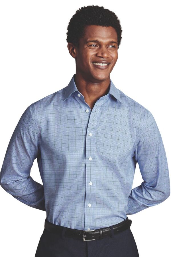 チャールズティリット メンズ トップス シャツ スリムフィット Charles Tyrwhitt Prince Of Wales Check NonIron Twill Slim Fit Shirt