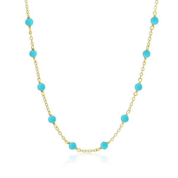 ザラブリー ファインジュエリー レディース アクセサリー ネックレス・チョーカー レース The Lovery Fine Jewelry Turquoise Bead Chainecklace Tur