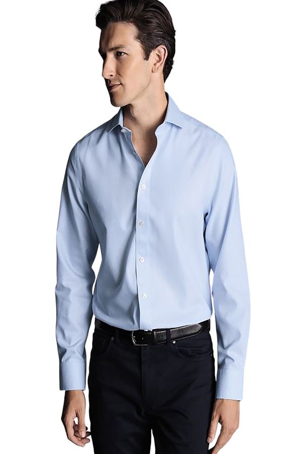 チャールズティリット メンズ トップス シャツ スリムフィット Charles Tyrwhitt NonIron Clifton Weave Cutaway Slim Fit Shirt Single