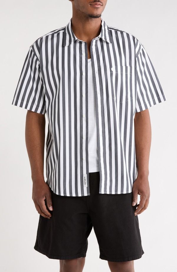 カーハート メンズ トップス シャツ Carhartt Work In Progress Royce Stripe Short Sleeve ButtonUp Shirt Royce Stripe G