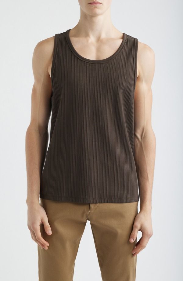 メイドウェル メンズ トップス シャツ Madewell Textu red Rib Tank Chocolate チョコレート