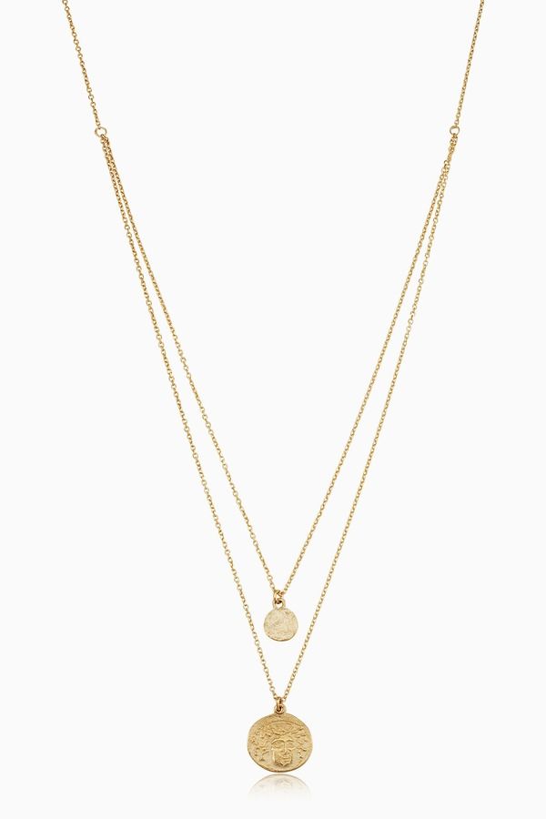 オラディナ レディース アクセサリー ネックレス・チョーカー レース Oradina 14K Yellow Gold Greek Medallion Laye red Necklace Yellow