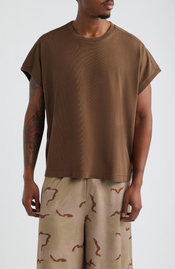 エルウッド メンズ トップス シャツ Elwood Muscle Tank Dull Brown ブラウン