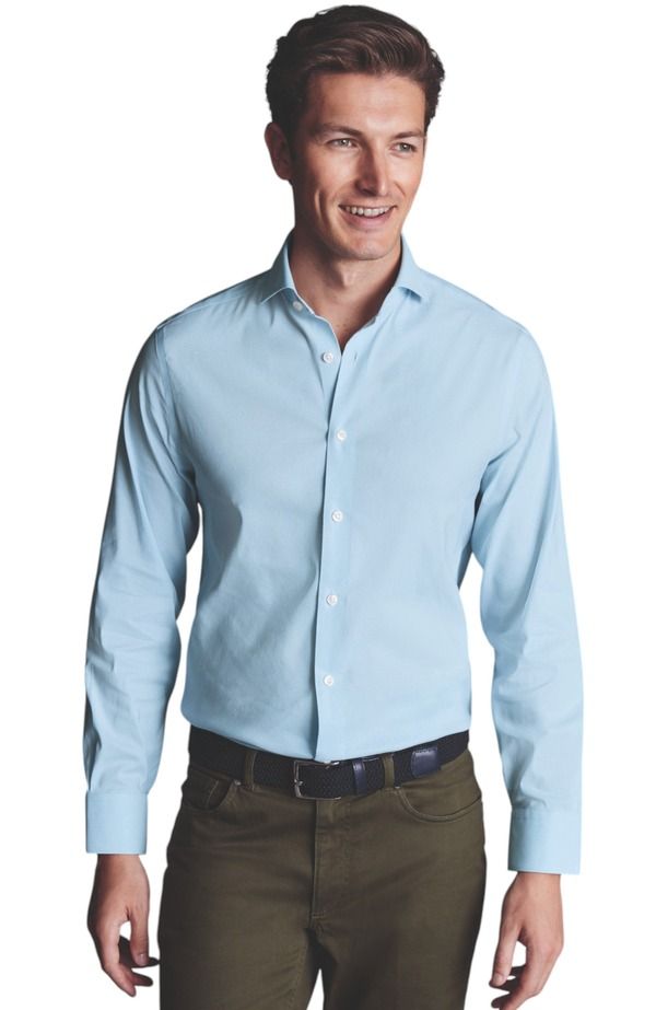 チャールズティリット メンズ トップス シャツ Charles Tyrwhitt NonIron Performance Twill Shirt Sky Blue ブルー