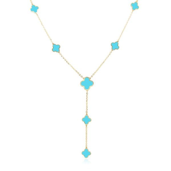 ザラブリー ファインジュエリー レディース アクセサリー ネックレス・チョーカー レース The Lovery Fine Jewelry Turquoise Clover Station Lariat