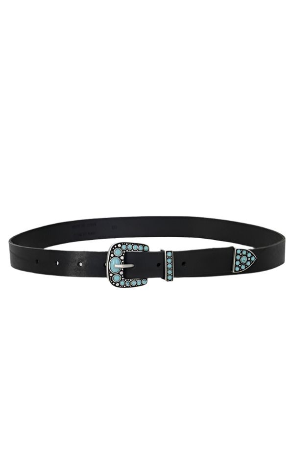 フォルテラ レディース アクセサリー ベルト レザー Fortela Thelma Turquoise Leather Belt Black ブラック
