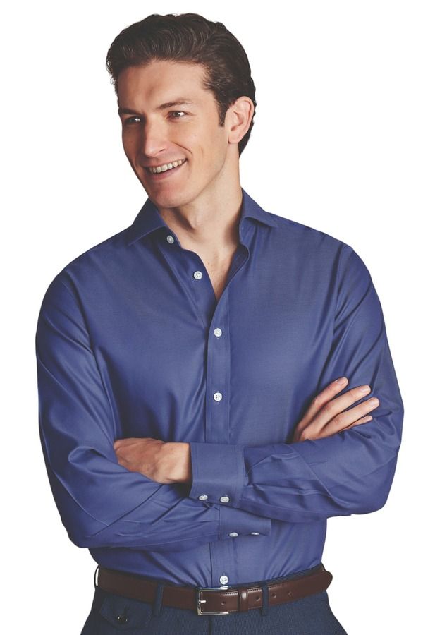 チャールズティリット メンズ トップス シャツ スリムフィット Charles Tyrwhitt NonIron Twill Cutaway Slim Fit Shirt Single Cuff Co