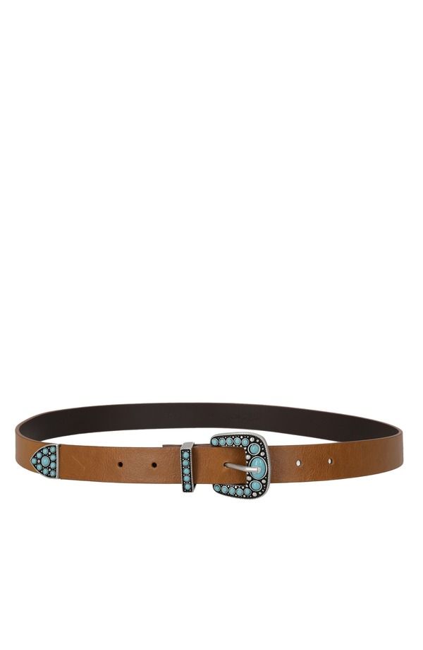 フォルテラ レディース アクセサリー ベルト レザー Fortela Thelma Turquoise Leather Belt Light Brown ブラウン