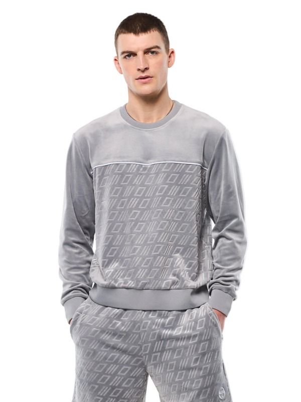 セルジオタッキーニ メンズ アウター パーカー・スウェット クルーネック Sergio Tacchini Bandiera Debossed Velour Crewneck Sleet