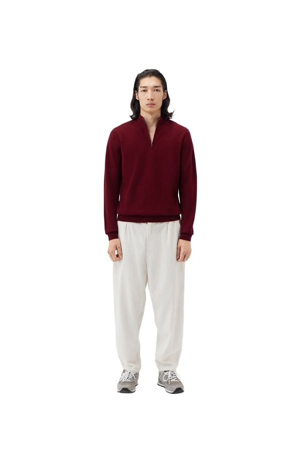 ゴビ カシミヤ メンズ トップス シャツ セーター Gobi Cashmeressential HalfZip Cashmere Sweater Bordeaux