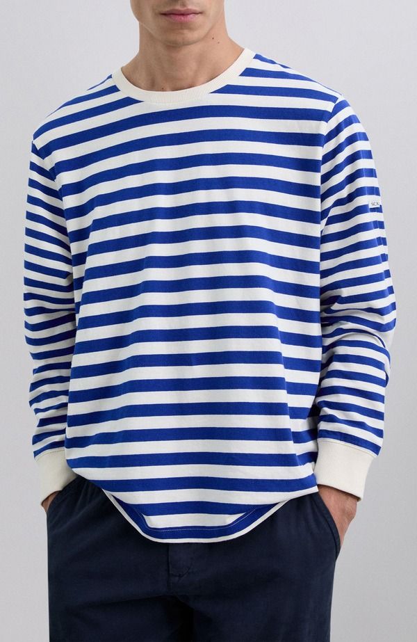 スカルパーズ メンズ トップス Tシャツ Scalpers Mixedstriped Ls Tee Dark blue