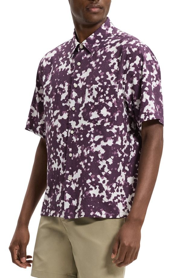 セオリー メンズ トップス シャツ Theory Weekend Short Sleeve Seersucker ButtonUp Shirt Grapevine Multi マルチカラー
