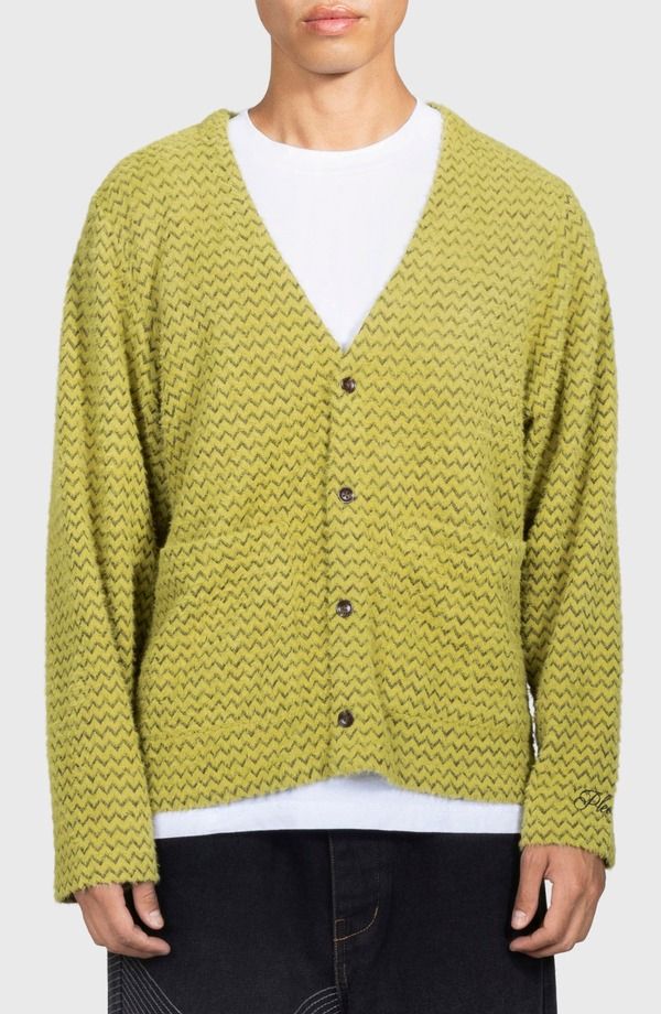 プレジャーズ メンズ アウター パーカー・スウェット カーディガン PLEASURES Zigzag Cardigan Wasabi