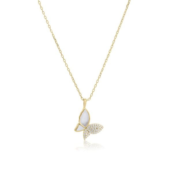ザラブリー ファインジュエリー レディース アクセサリー ネックレス・チョーカー レース The Lovery Fine Jewelry Mother of Pearl CZ Butterfly Ne