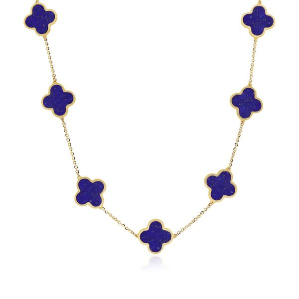 ザラブリー ファインジュエリー レディース アクセサリー ネックレス・チョーカー レース The Lovery Fine Jewelry Large Lapis Clover Necklace Lap