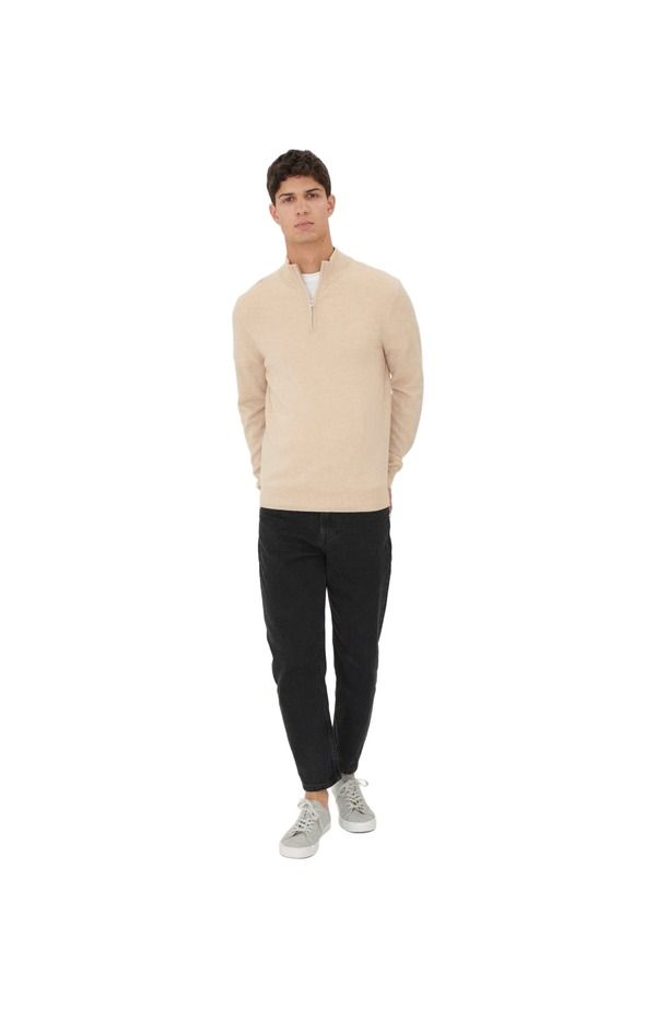 ゴビ カシミヤ メンズ トップス シャツ セーター Gobi Cashmeressential HalfZip Cashmere Sweater Beige ベージュ