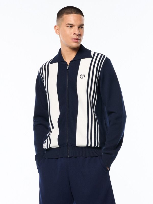 セルジオタッキーニ メンズ アウター パーカー・スウェット カーディガン ニット Sergio Tacchini Cipri Knit Cardigan Maritime Blue ブルー