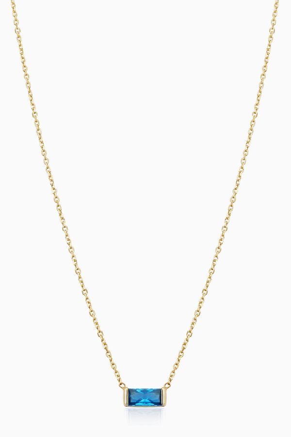オラディナ レディース アクセサリー ネックレス・チョーカー レース Oradina 14K Gold Fresco Baguette Pendant Necklace GoldBlue ブルー