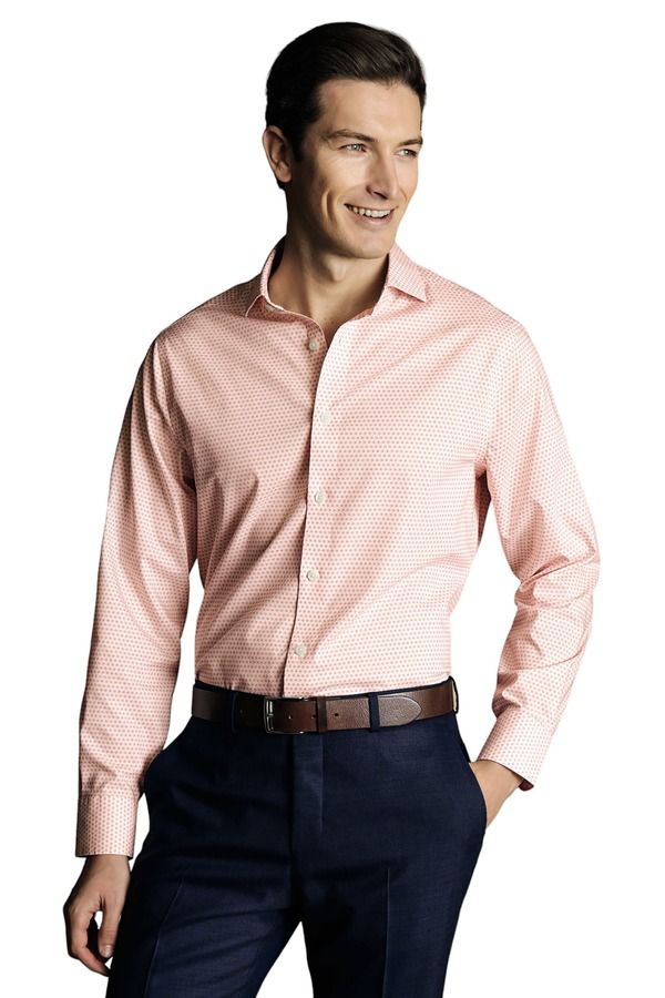 チャールズティリット メンズ トップス シャツ スリムフィット フラワー柄 プリント フラワー Charles Tyrwhitt Slim Fit SemiCutaway Collar NonIron